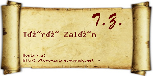 Törő Zalán névjegykártya