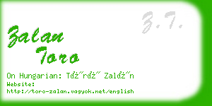 zalan toro business card